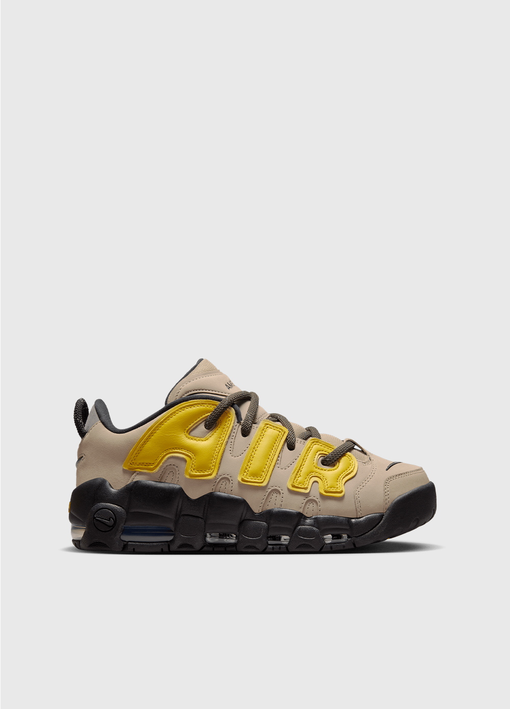 Nike uptempo yellow and top black
