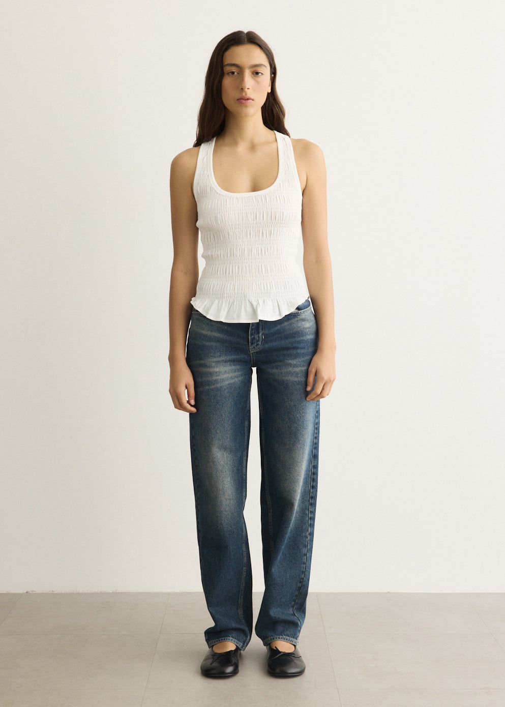 Deba Shirred Tank Top