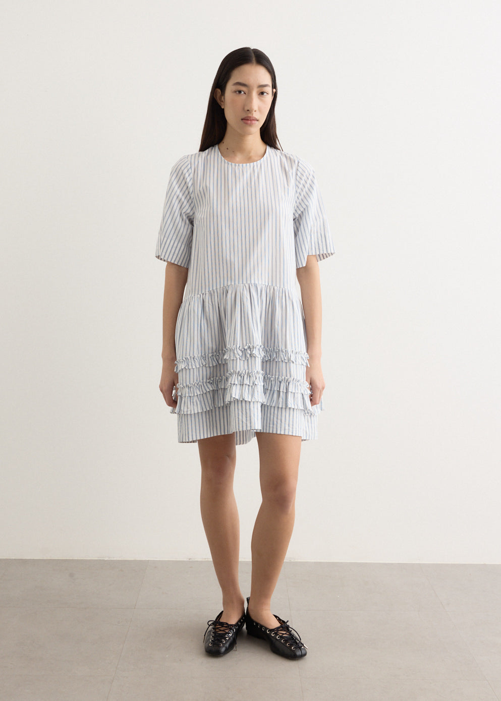 Stripe Cotton Mini Dress