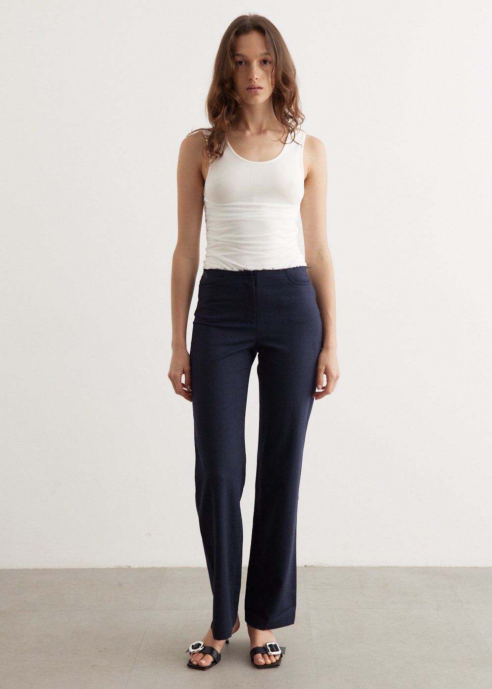 PALOMA WOOL｜SLACKS (Sienna (TV4003-134)) Paloma Wool Navy Sienna Trousers In 134 Navy | ModeSens