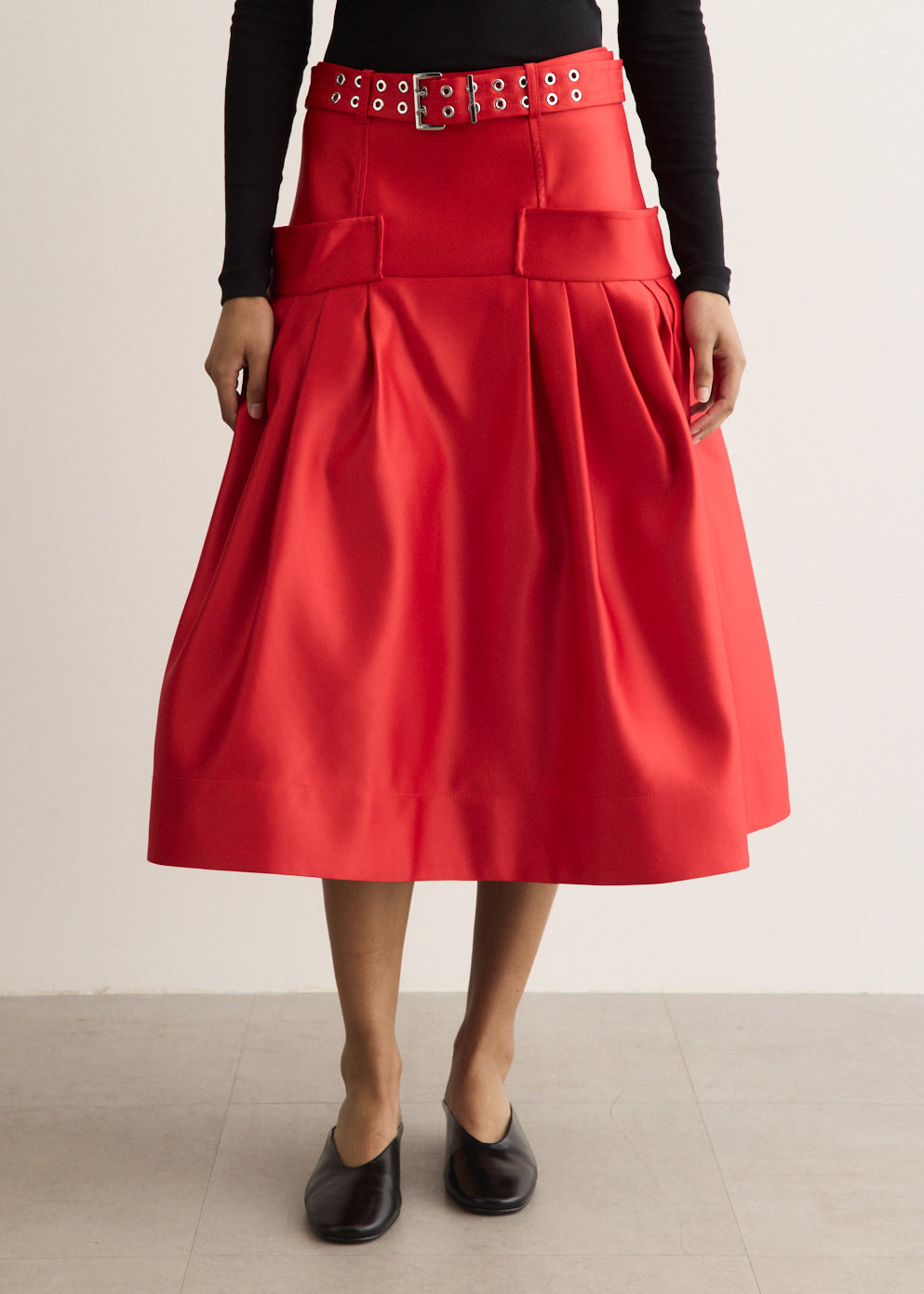 Duchesse Satin Knee Length Skirt