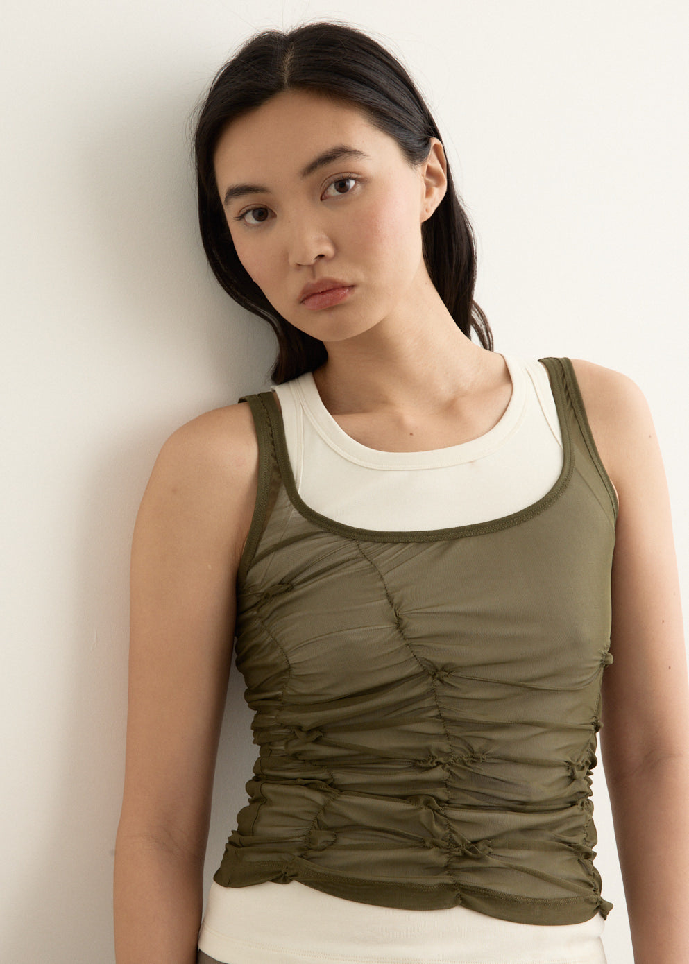 Horizon Double Layer Ruched Tank