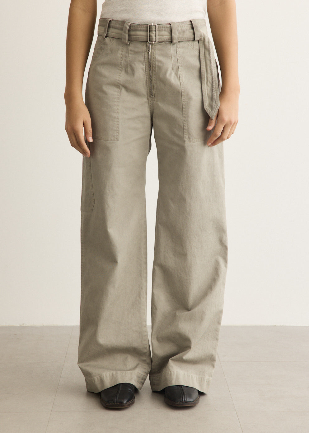 Twill Trousers with Belt