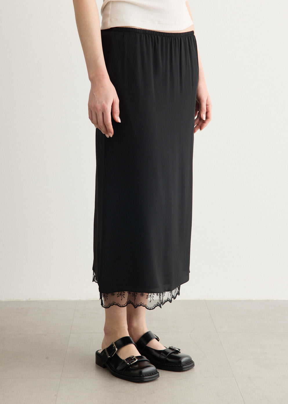 Lace Trim Negligee Skirt