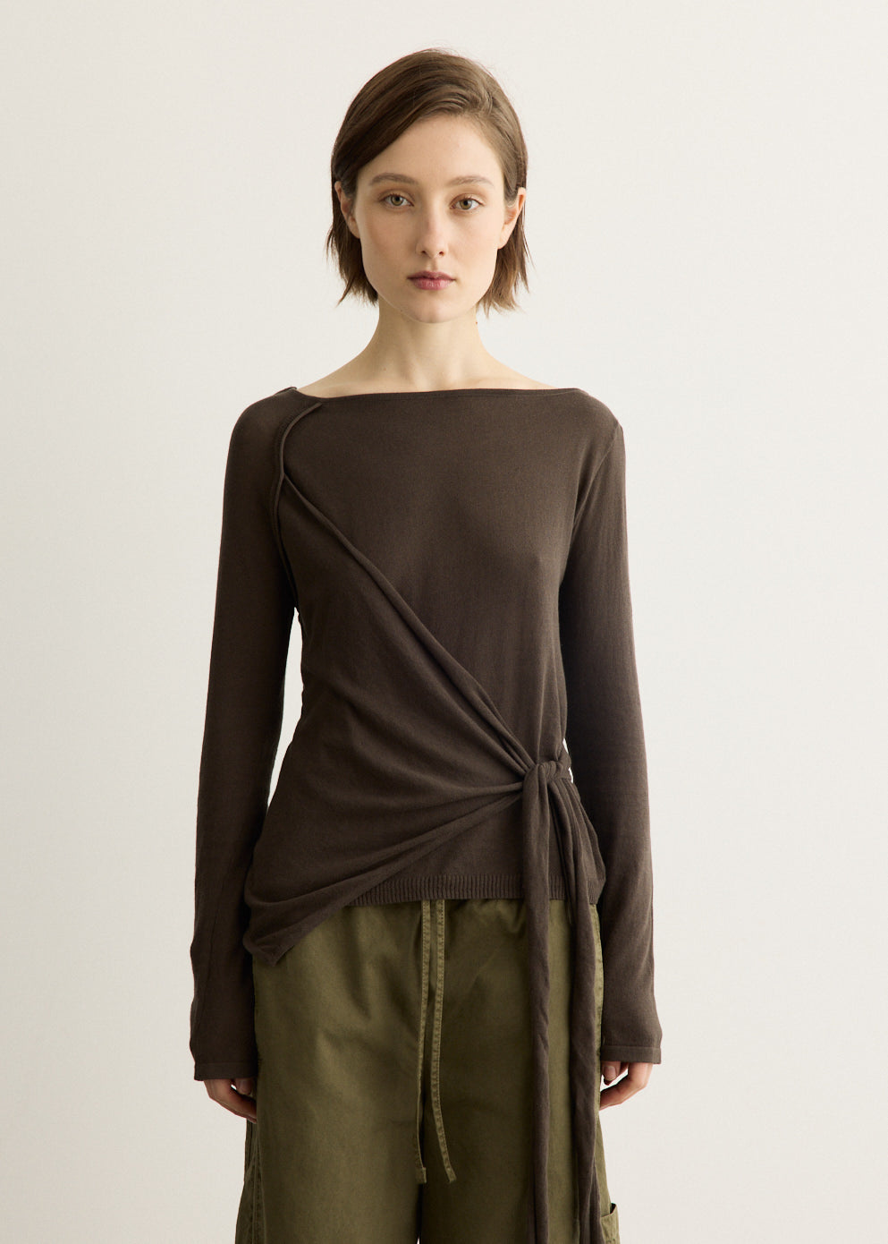 Hannie Wrap Tie Knitted Top