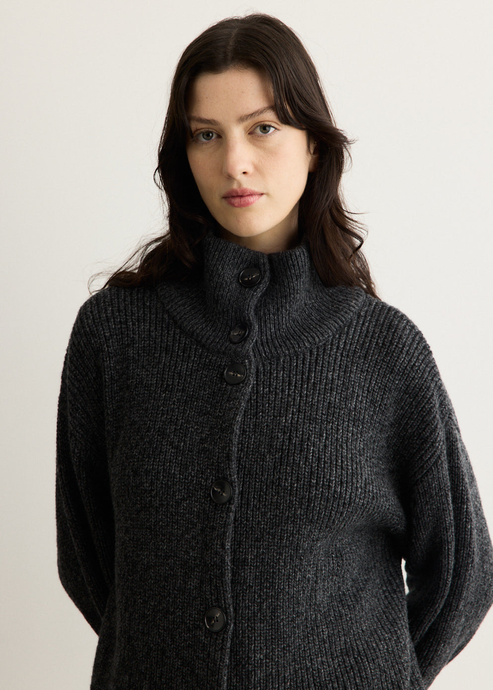 Hunter Funnel Rib Cardigan