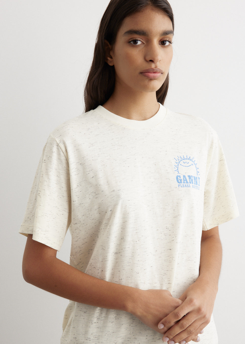 Ganni -  Melange Dotted Relaxed T-Shirt - Tshirt