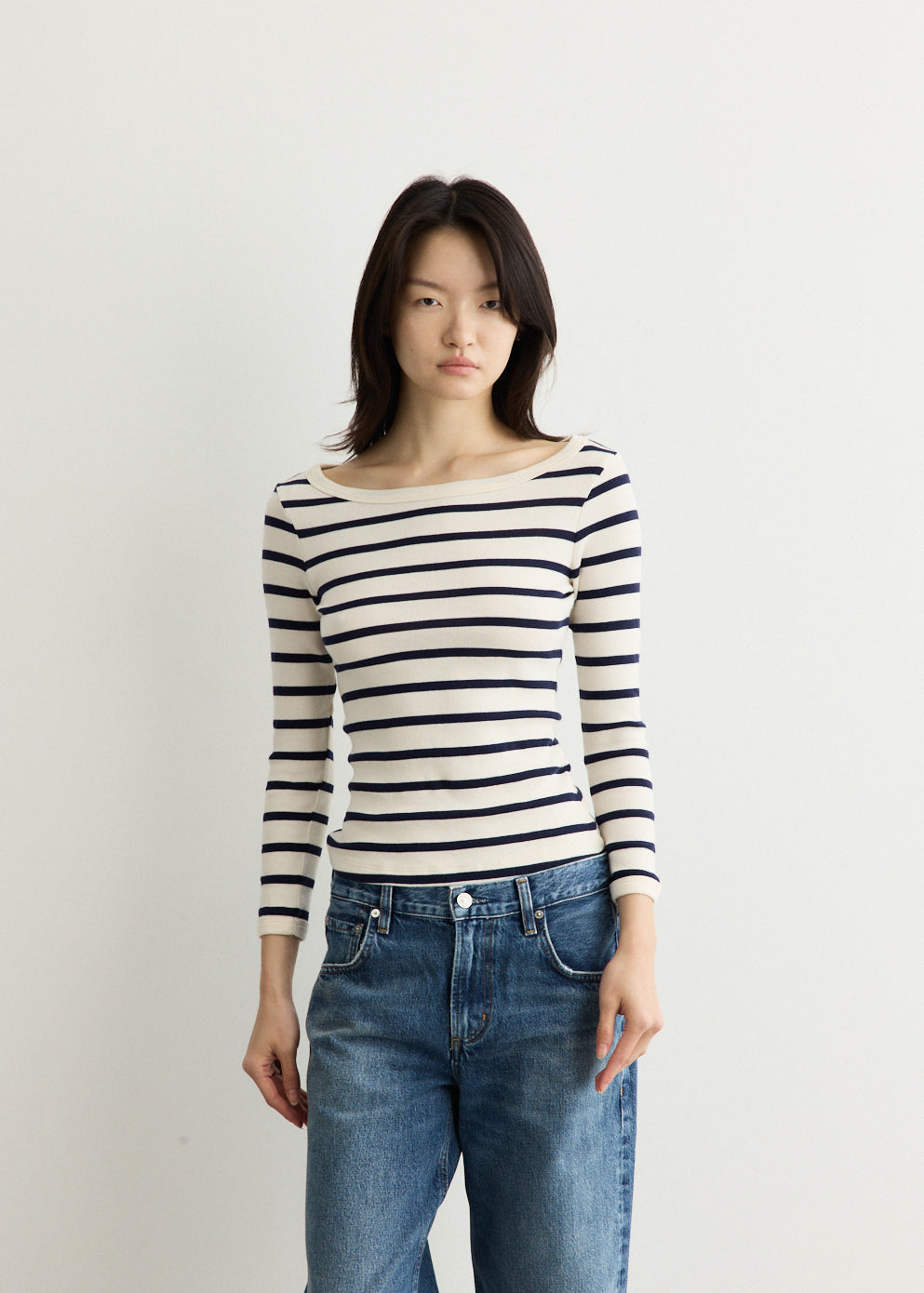 Boat Neck Slim T-Shirt