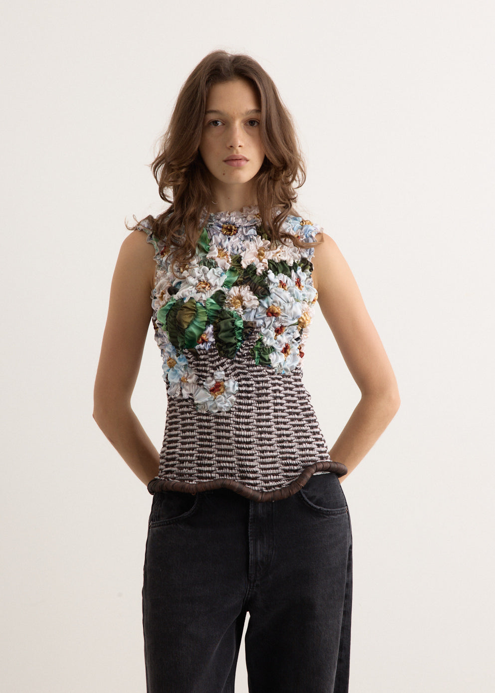 トップス kim Basket White Blossom Tank Top