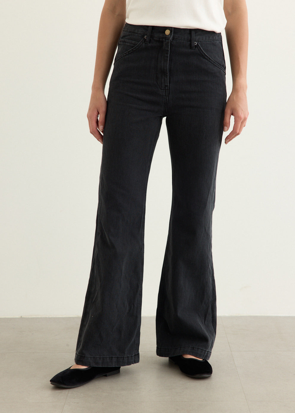 Cinch Back Bootcut Denim Jeans