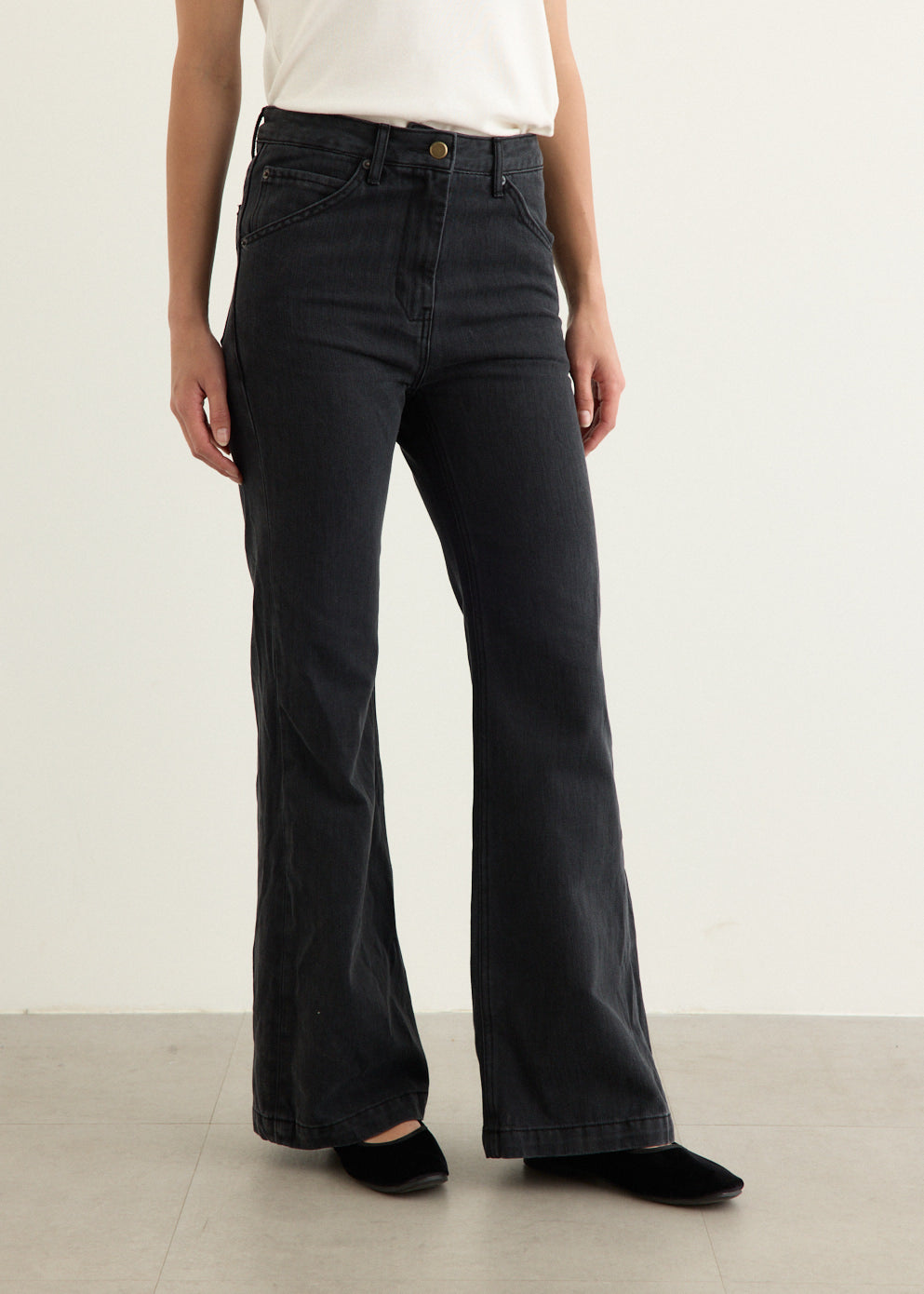 Cinch Back Bootcut Denim Jeans