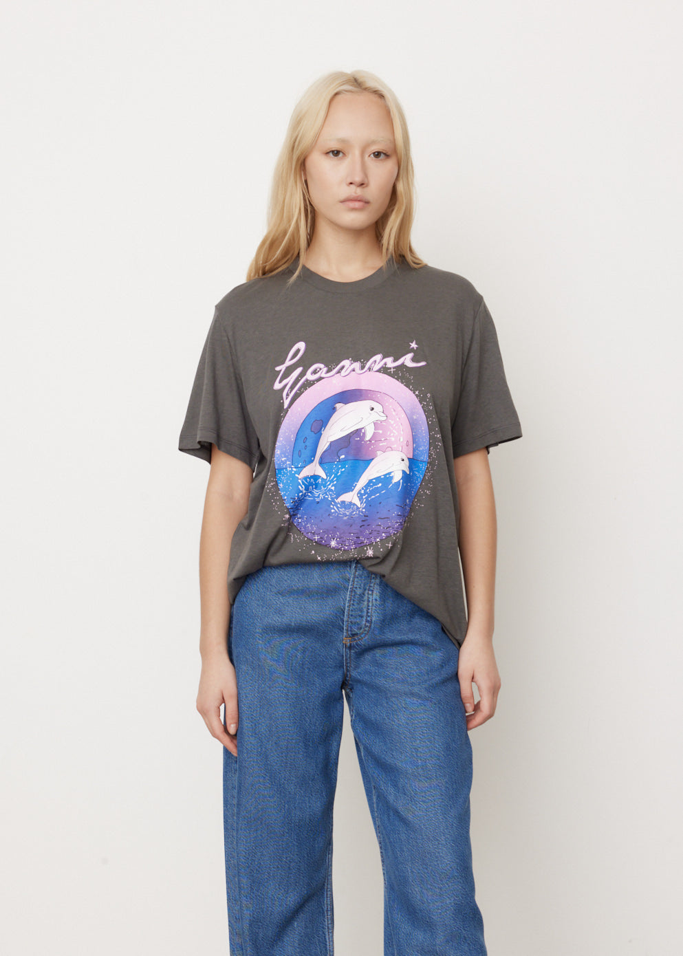 Ganni -  Future Jersey Relaxed T-Shirt - Tshirt