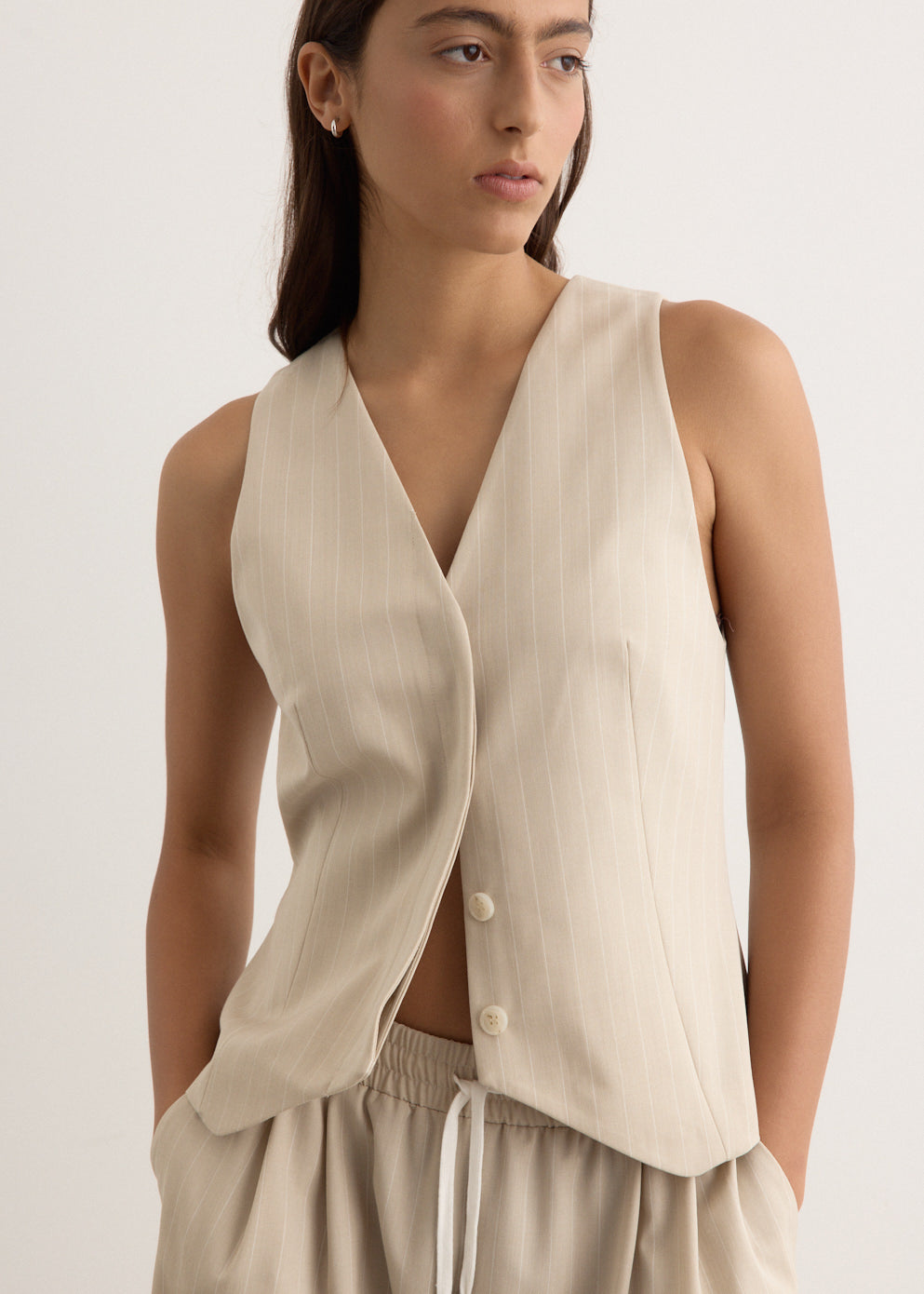 Pinstripe Wool Vest