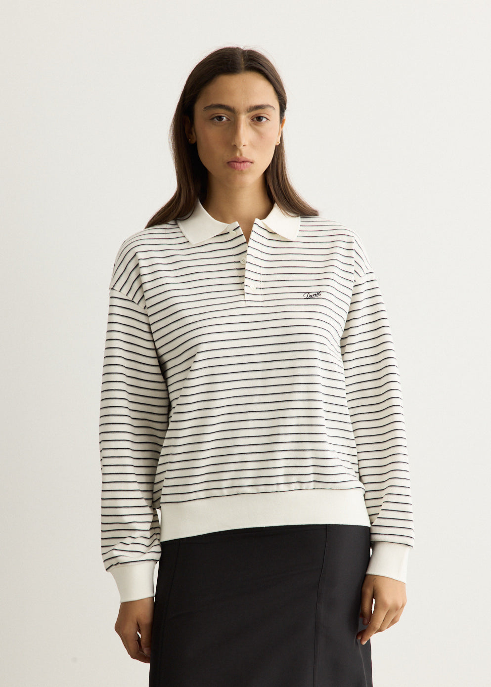 Unisex Striped Collared T-Shirt