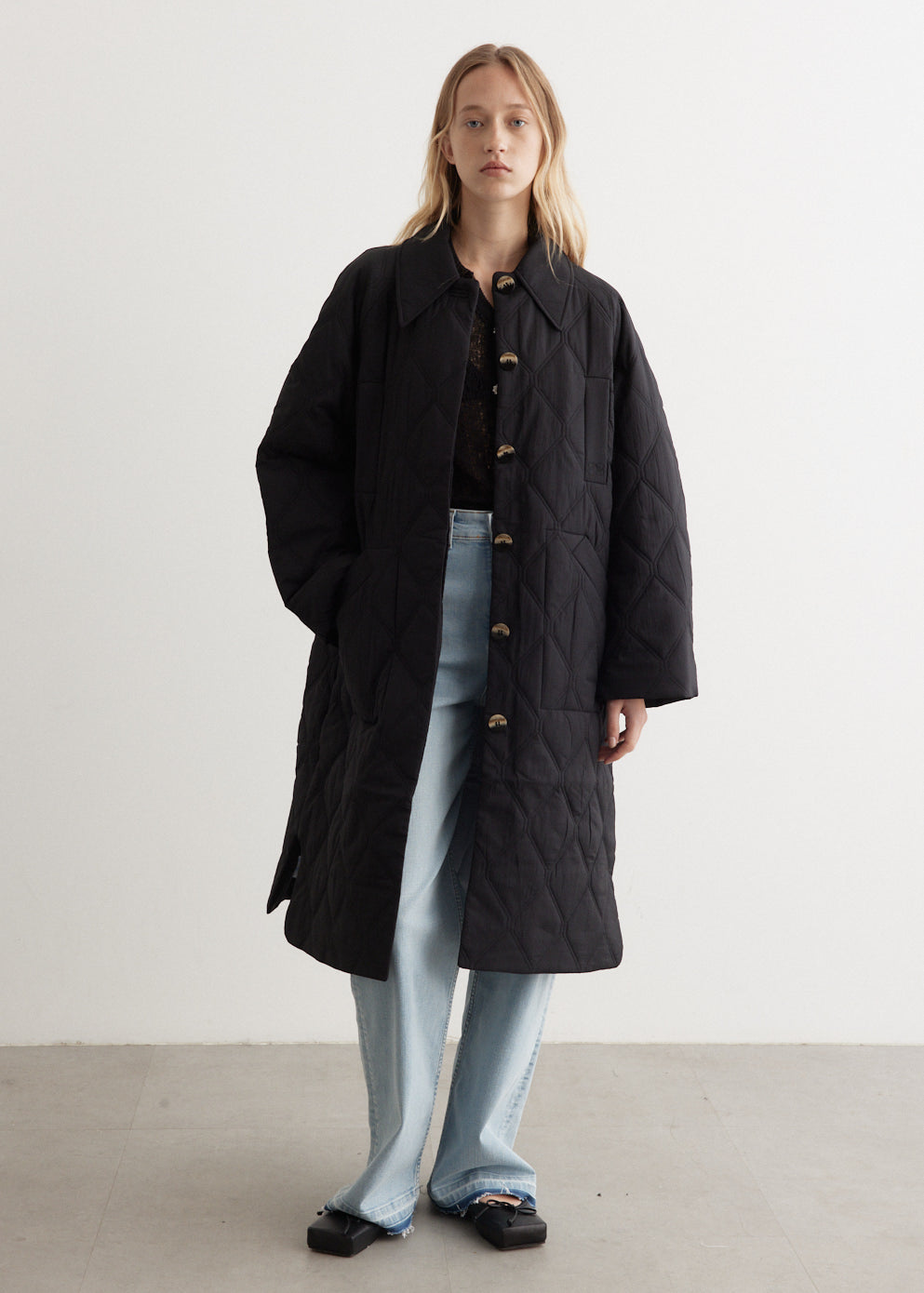 GANNI｜JACKETS (LONG QUILT JACKET (F9624 099)) GANNI]LONG QUILT JACKET (F9624 099) | 오케이몰
