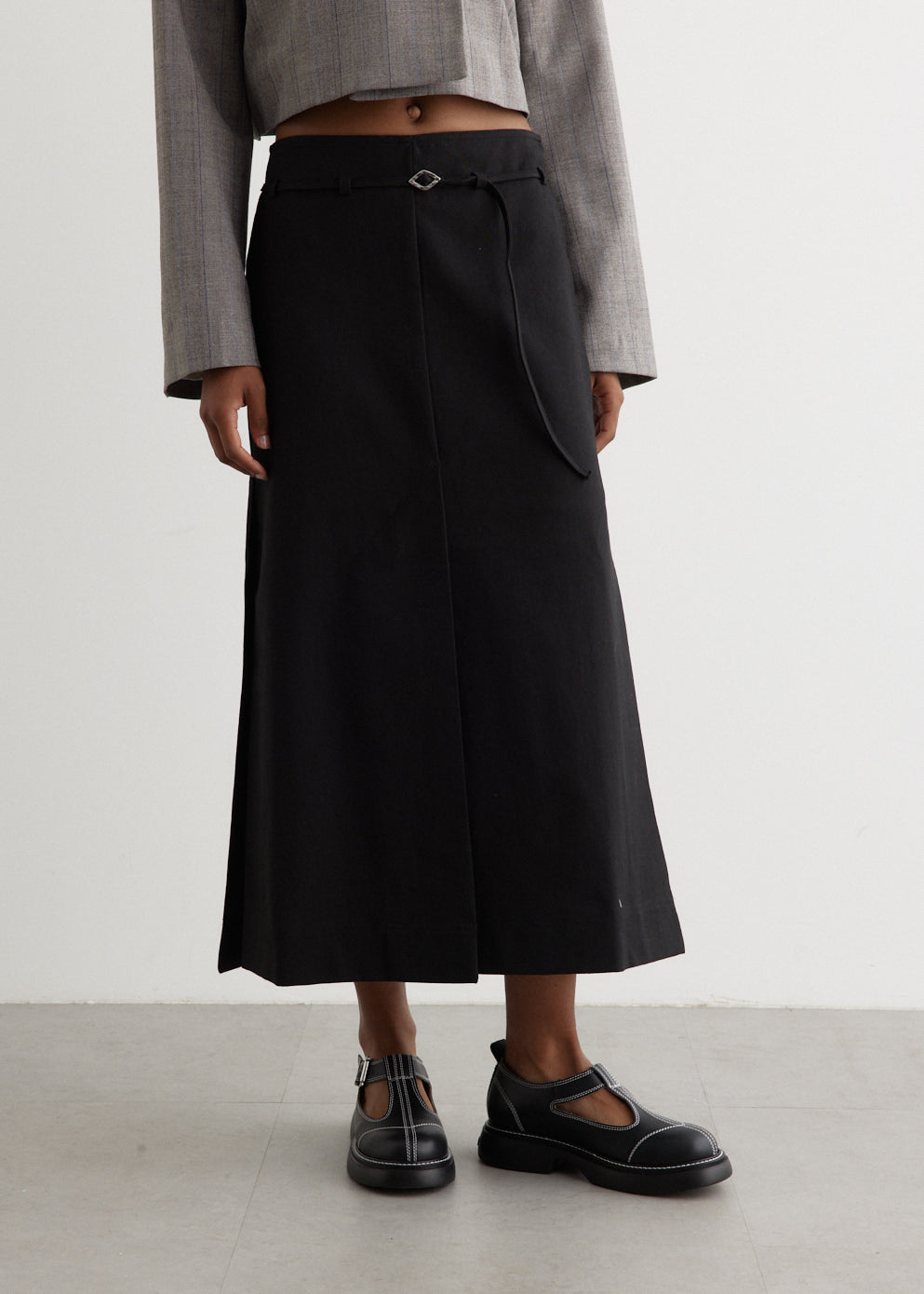 Suiting Maxi Slit Skirt