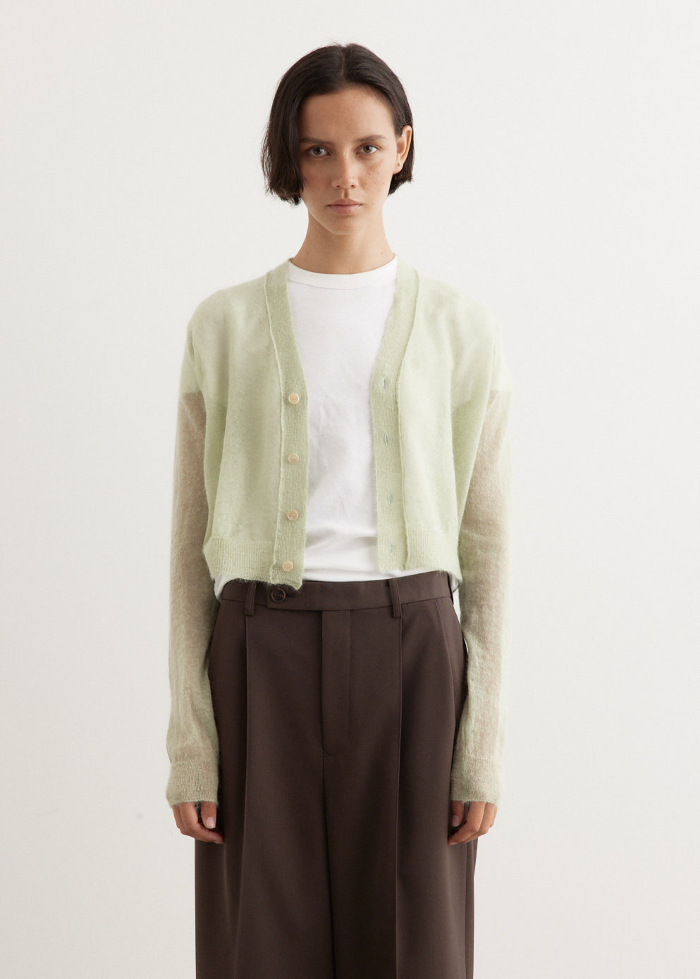 トップス Kid Mohair Sheer Knit Cardigan Auralee Kid Mohair Sheer Knit Cardigan Camel – Neighbour