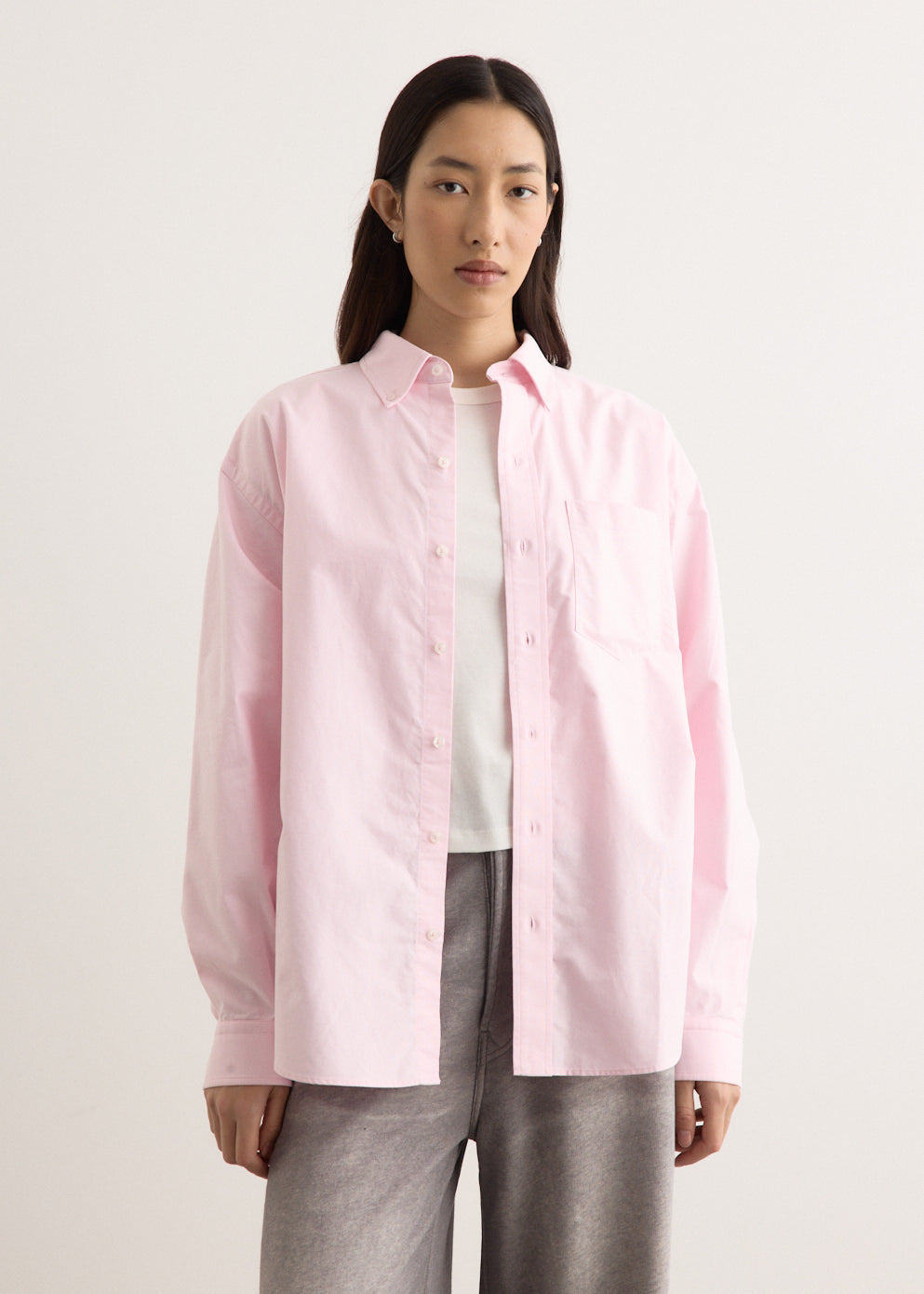 Tシャツ・カットソー Alexander Wang OVERSIZED BOYFRIEND SHIRT (4WC2251013 100) Boyfriend Shirt in Cotton in CHAMBRAY BLUE | alexanderwang®
