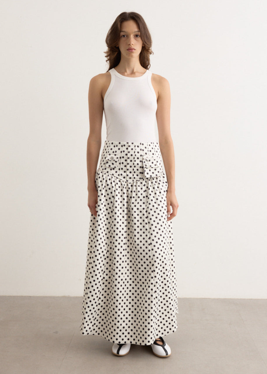 【GANNI】国内発送★Printed Double Satin Long Pocket Skirt Ganni Printed Double Satin Long Pocket Skirt – Leigh's of