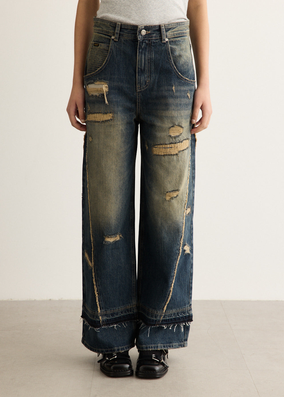 Layered Wide Jeans