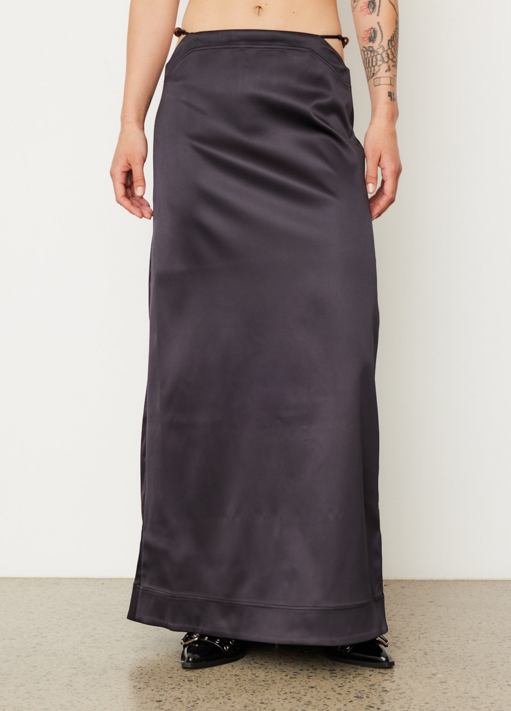 GANNI｜SKIRTS (DOUBLE SATIN MAXI SKIRT (F8036 099)) Ganni Double Satin Maxi Skirt – Cycle Platform