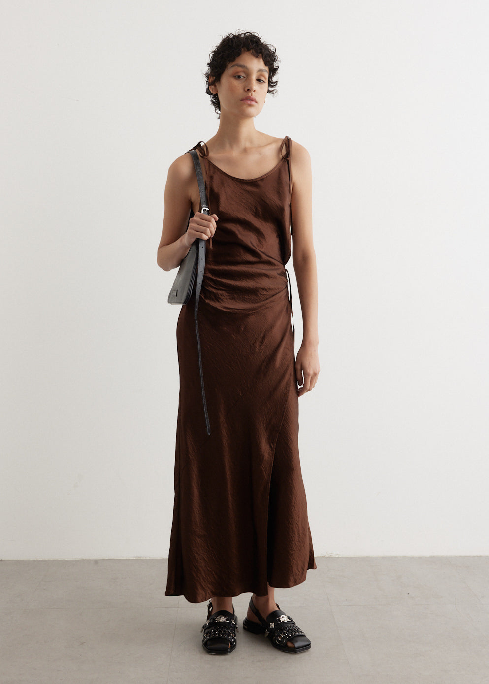 Satin Acne Velvet Dress Acne Studios Satin Wrap Midi Dress In
