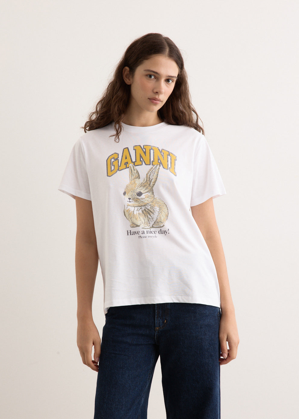 Ganni ◆ Basic Cotton Jersey Baby Bun T-shirt【 残りわずか】 Amazon.com: Ganni, Baby Bun Relaxed T-Shirt, Small, Bright