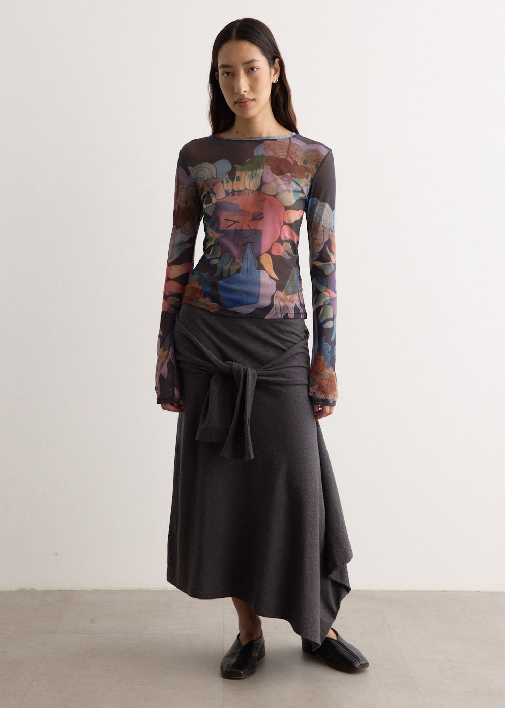 アワーレガシー SASH SKIRT アシンメトリースカート grey グレー Sash Skirt