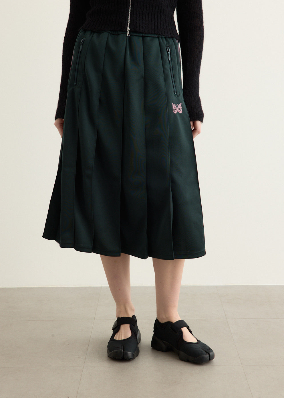 Poly Smooth Pleated Track Skirt