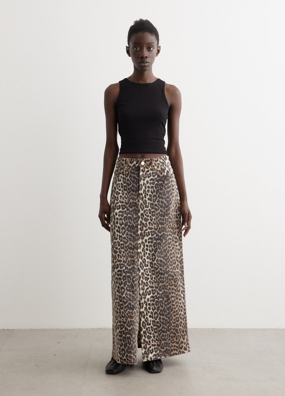 Animal print skirt denim outlet