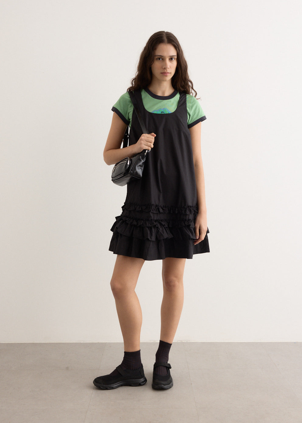 ganni cotton poplin mini dress Cotton Poplin U-Neck Mini Dress
