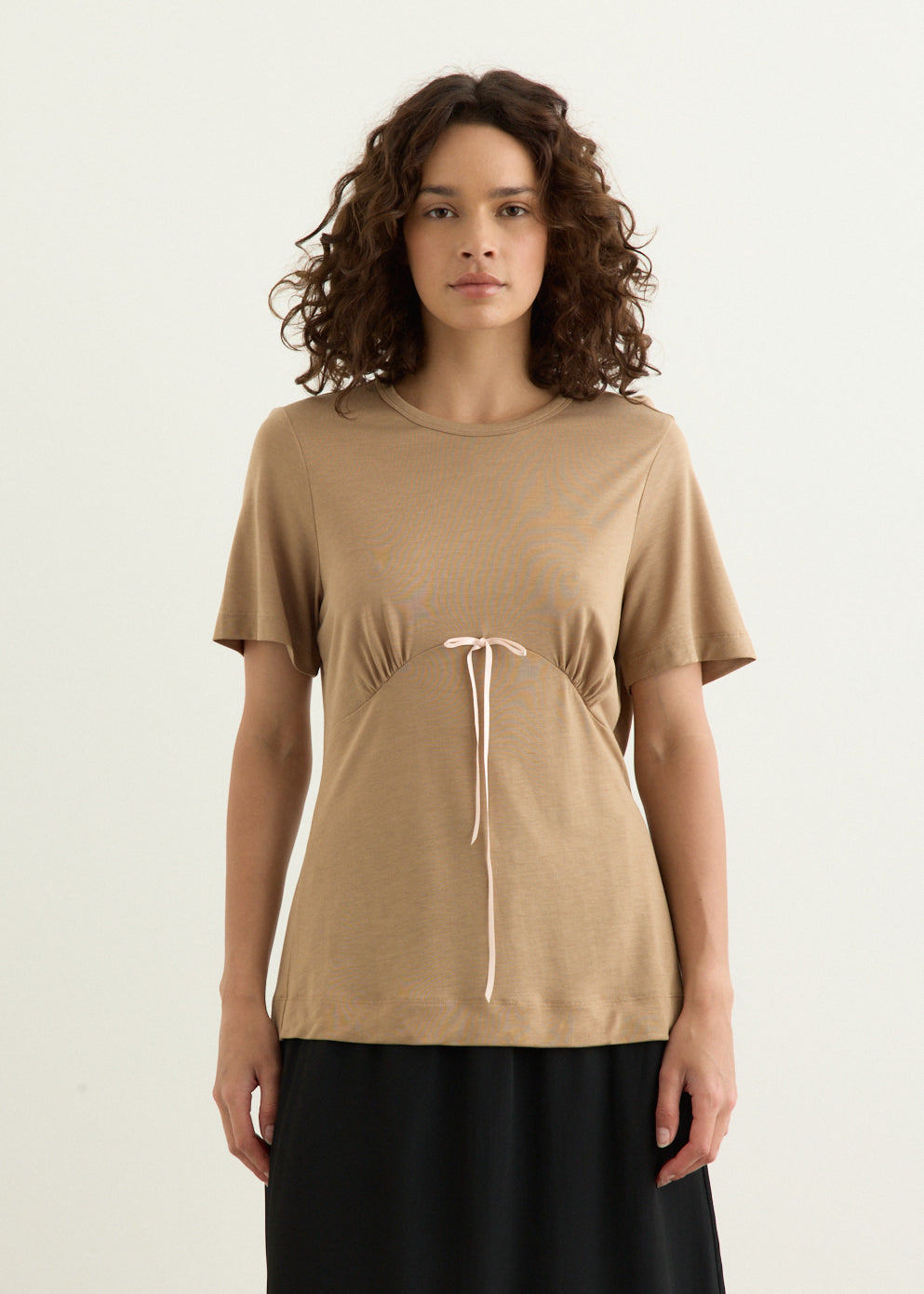 Gathered Bust Bow T-Shirt
