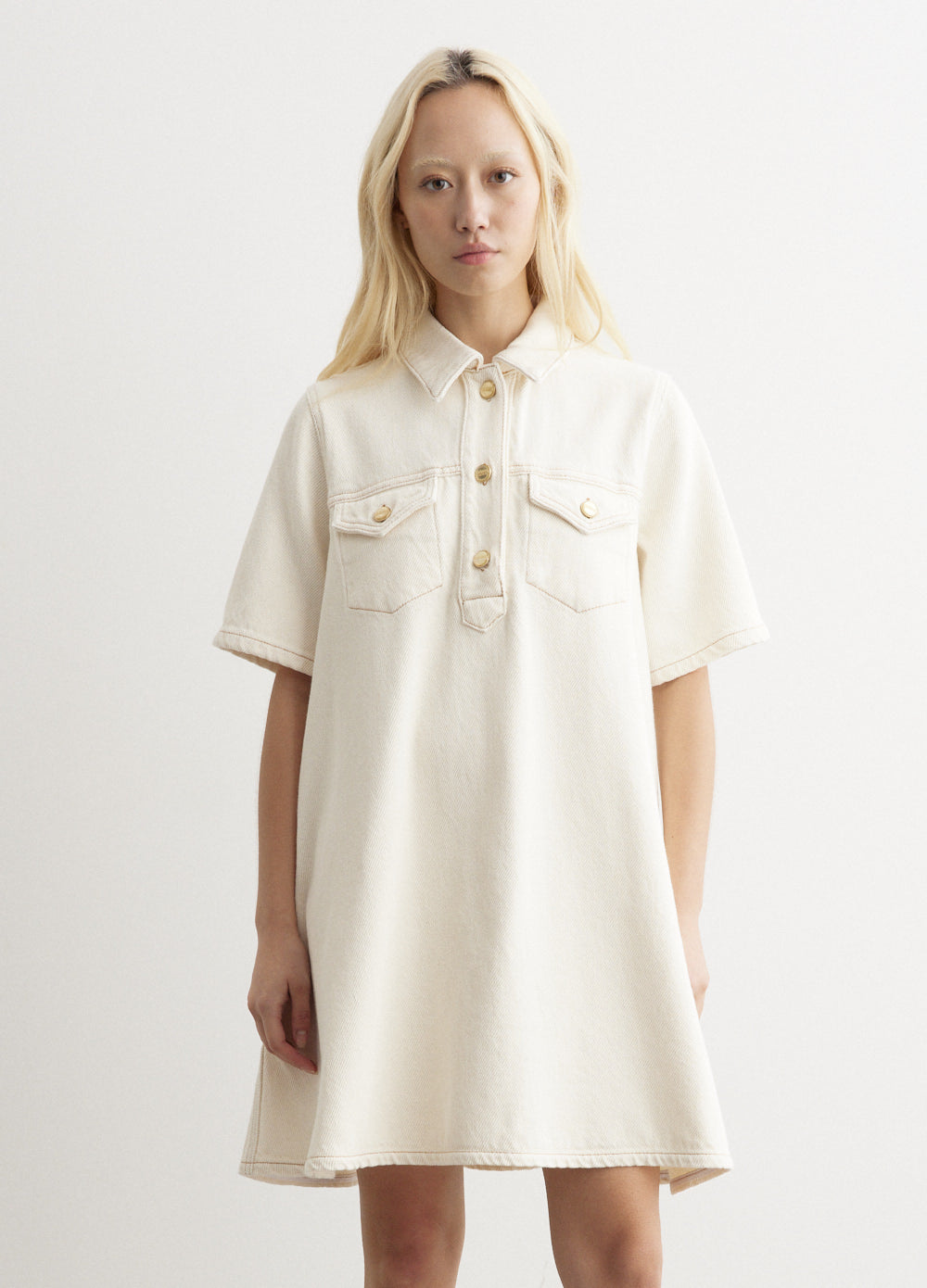 heavy denim mini dress Kick a Little Mini Dress - Denim