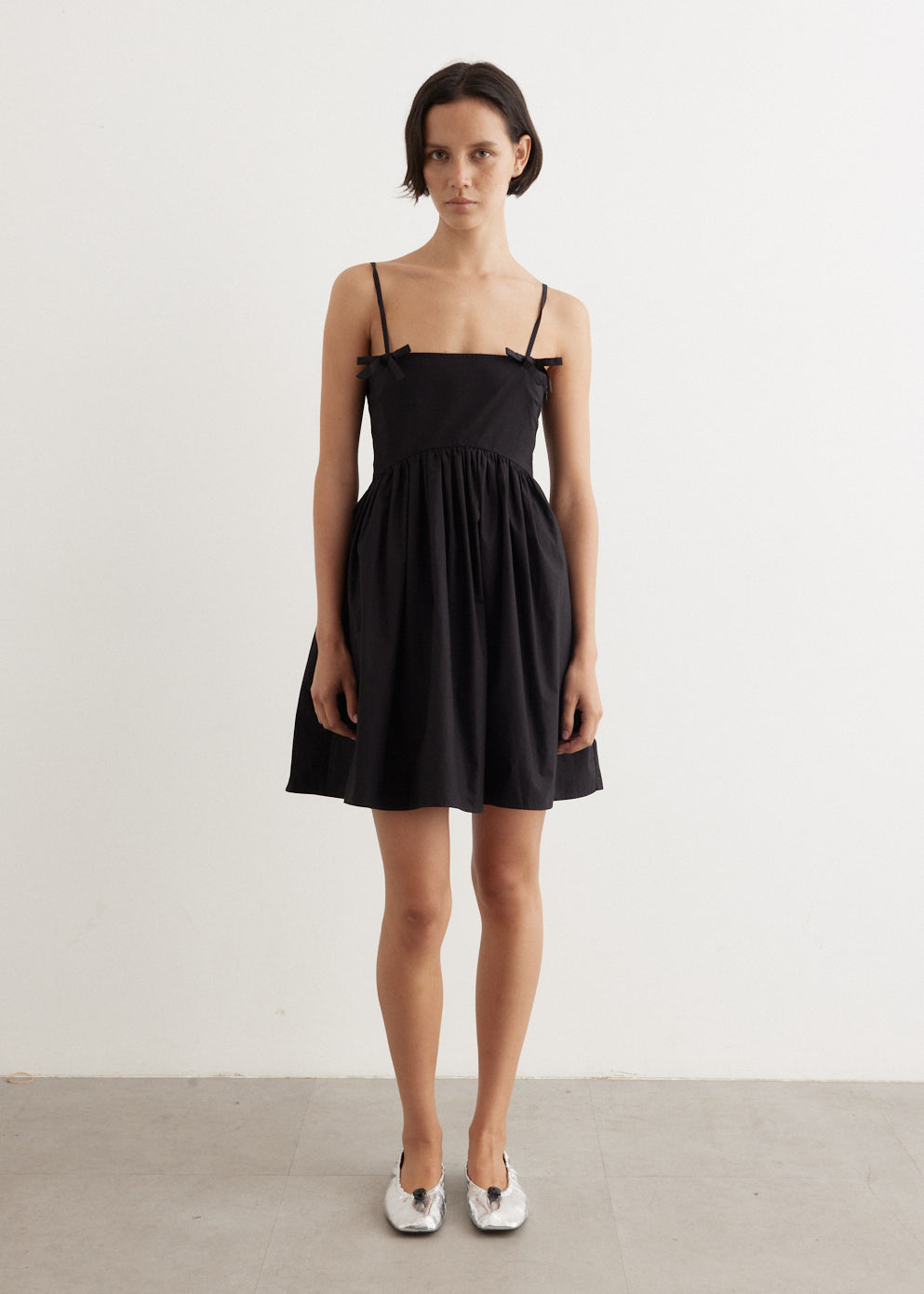 ganni cotton poplin strap dress Red Cotton Poplin Strap Dress