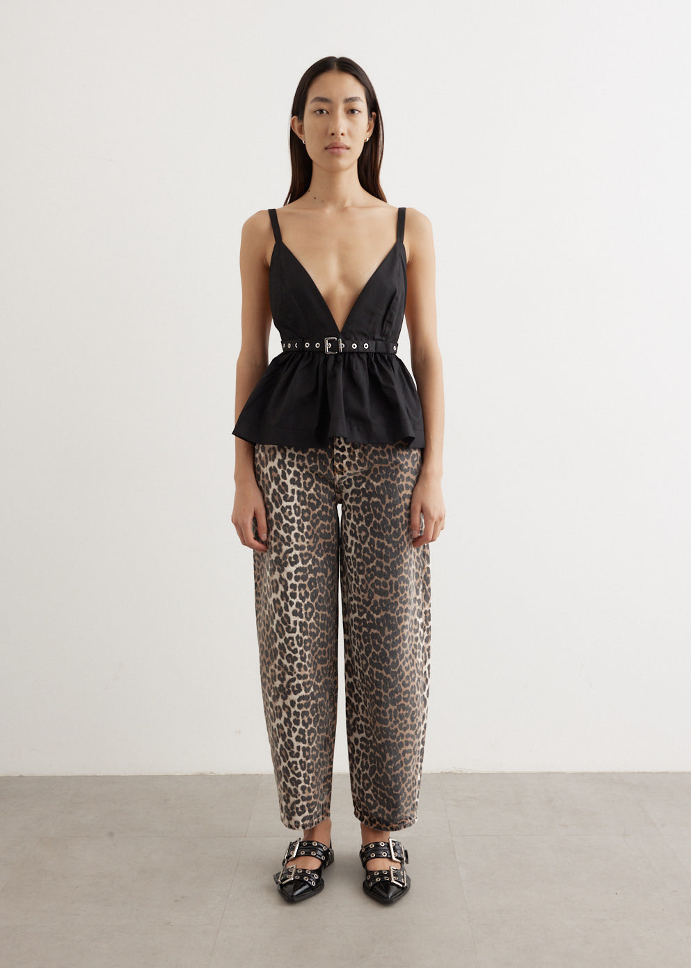 【関税&送料込】Ganni Leopard Print Denim Stary Jeans Leopard Leopard Denim Stary Jeans | GANNI US