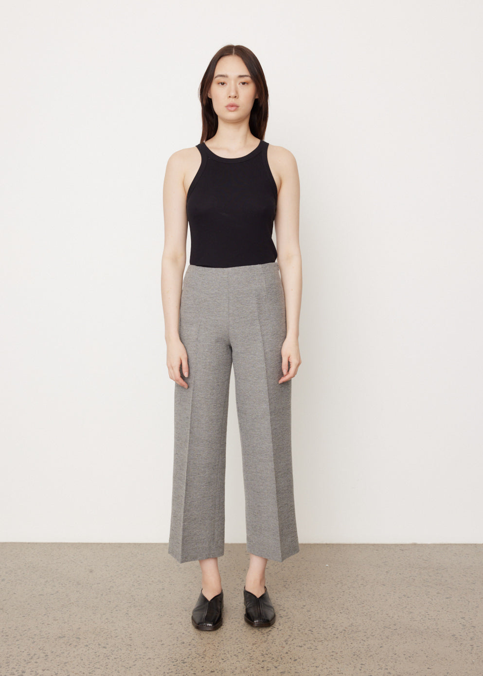 Grey wide leg clearance cropped trousers
