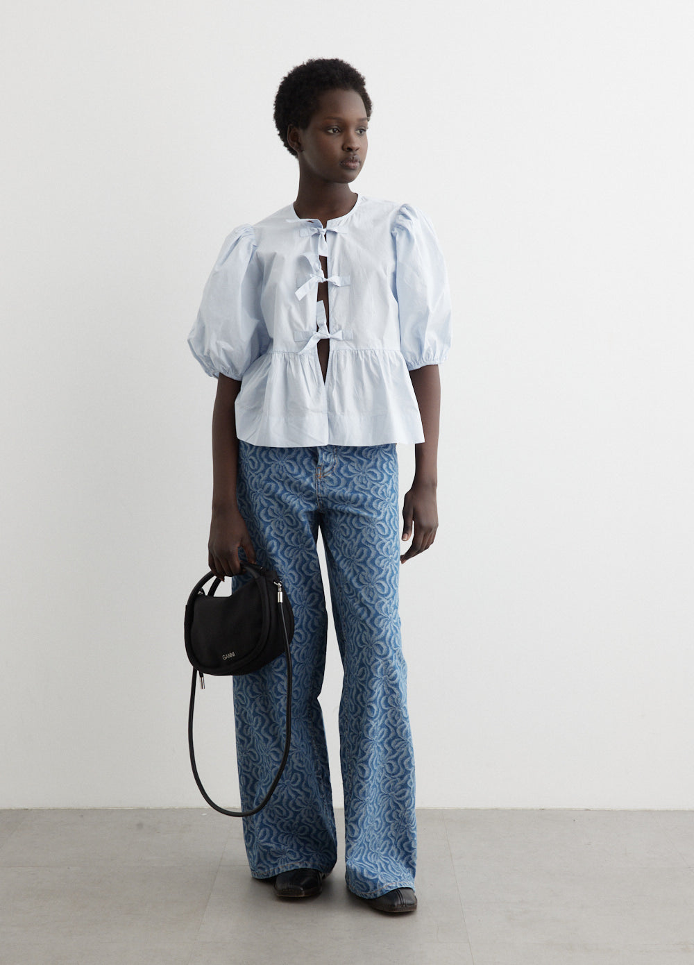 Peplum Shirt Blue Jean Peplum Top Peplum Blouse