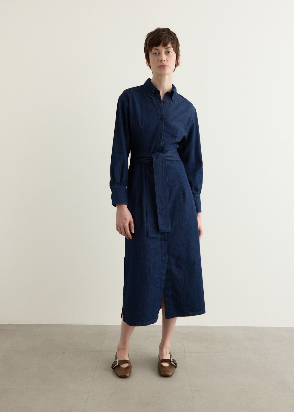 アーペーセー ヴァネッサシワード シルクワンピース XS 紺 A.P.C. Vanessa Dress