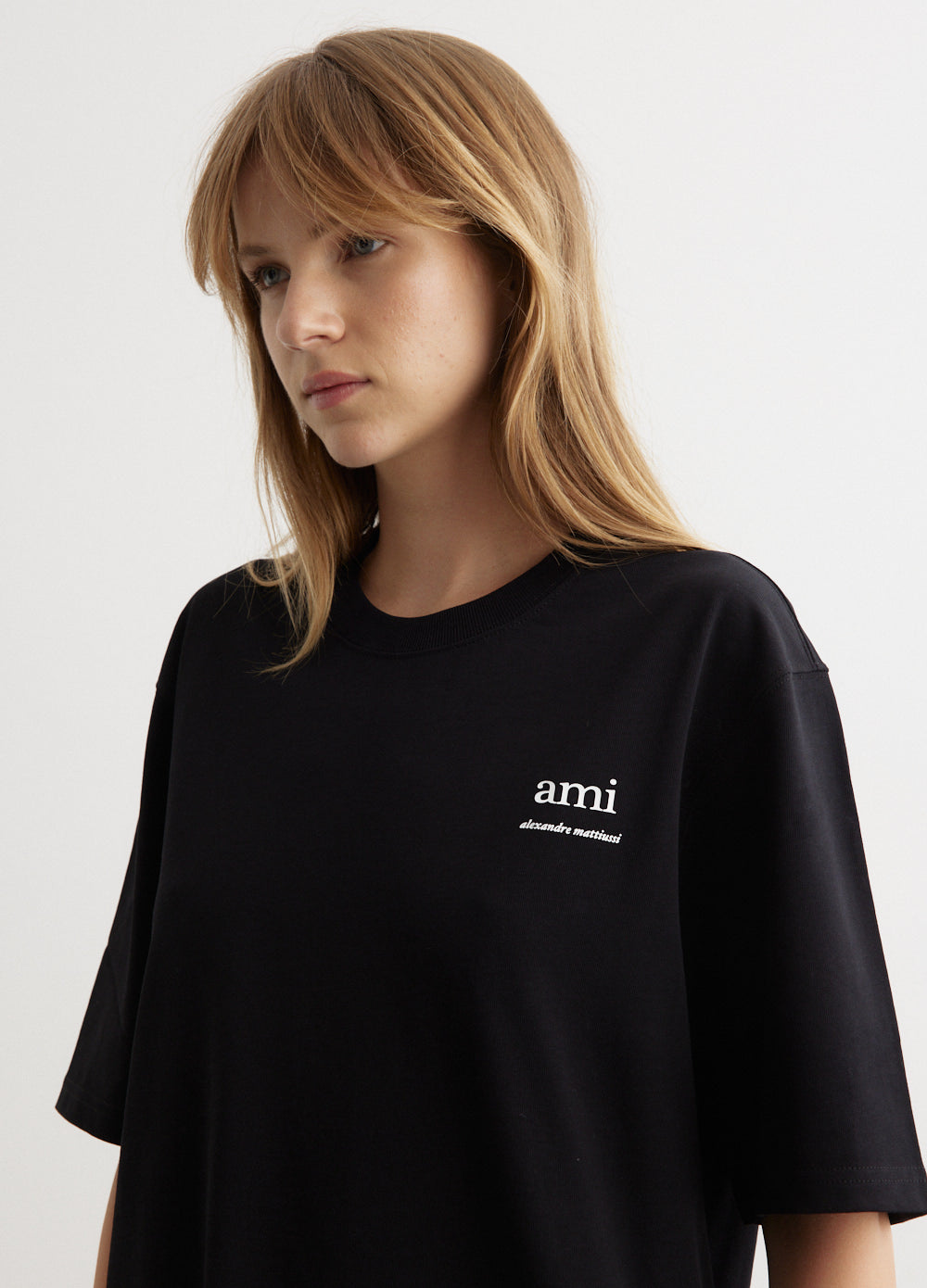 ★AMl PARlS★ AMI UTS024 726 001 Logo Print Unisex Short Sle AMI T-Shirt