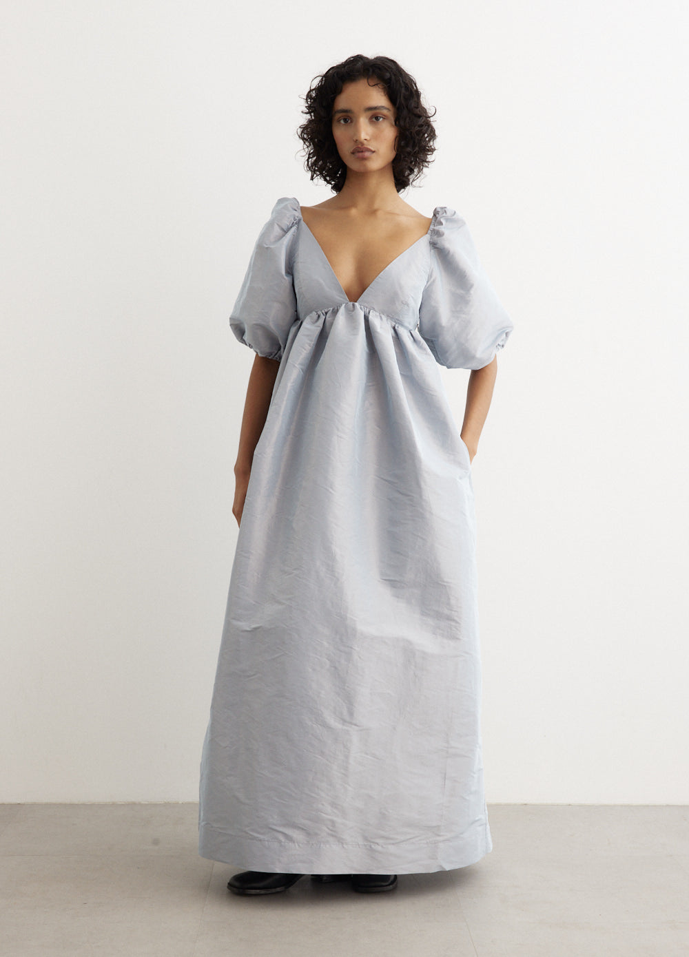 bright blue velvet dress Zelda Side Slit Velvet Sequin Gown