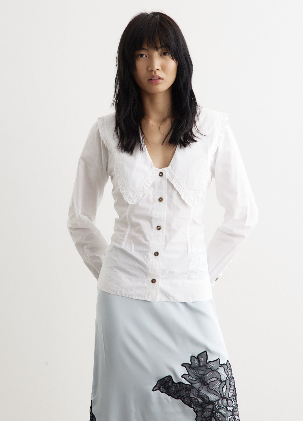 dankan7198【新品】GANNI V-NECK SHIRT Ganni V-neck Tiger-print Cotton Wrapped Shirt Top (Tops) IFCHIC.COM