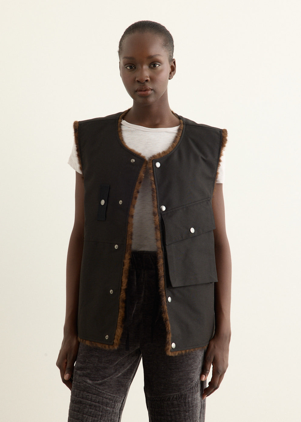 【美品】TODAYFUL Collarless Twill Vest 38❣️ Collarless Pocket Vest