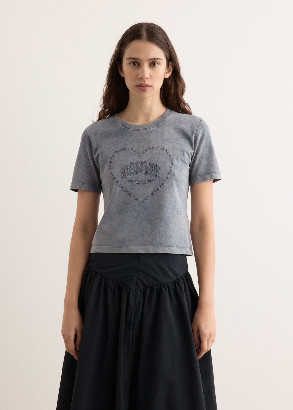 GANNI Tシャツ Heavy Cotton Jersey Heart Small T-Shirt T4254 Heavy Cotton Jersey Heart Small T-Shirt