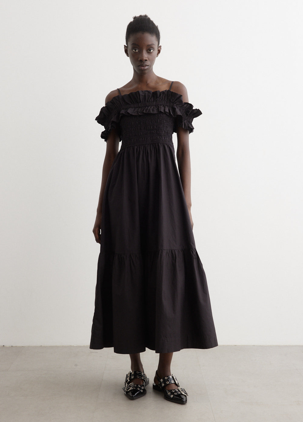 Hot black smock dress Outlet Online Black Oversized V Neck Midi Smock Dress  SilkFred US | penteagle.org