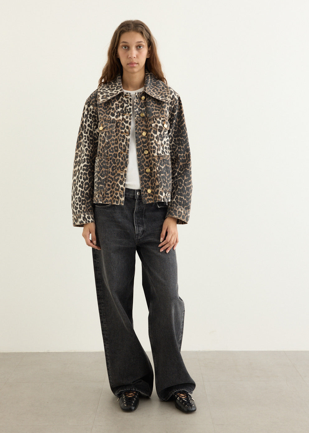 Leopard Print Denim Jacket