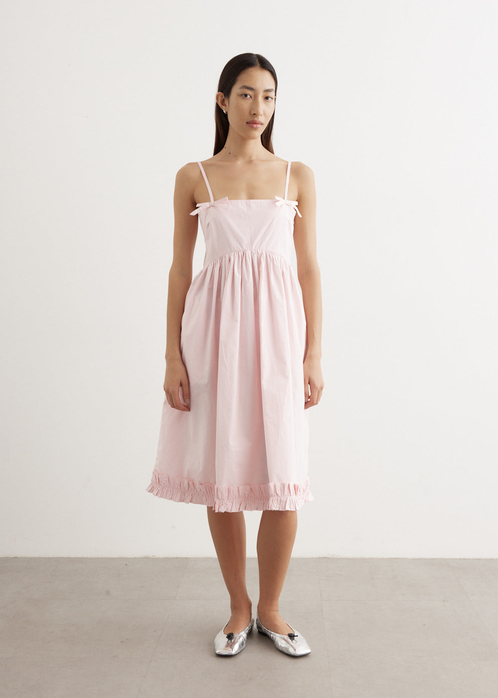 Cotton Poplin Strap Dress - Main Image