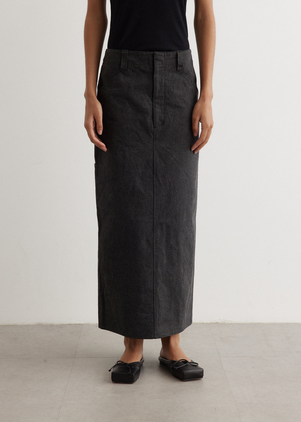 Washed Hard Twist Canvas Skirt Washed Hard Twist Canvas Skirt