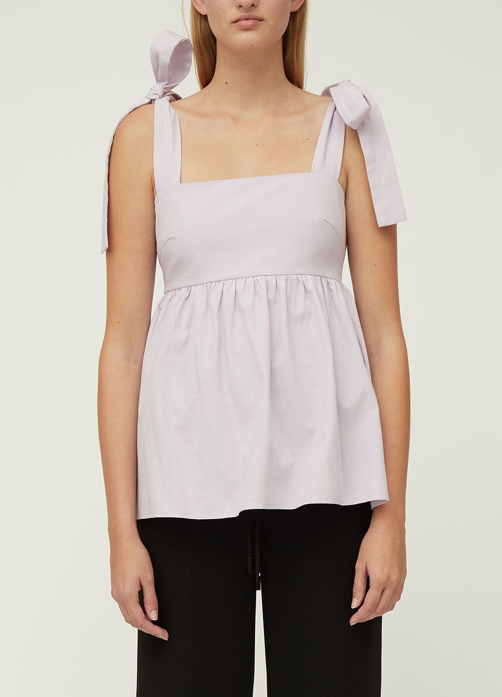 Tie up shoulder strap top best sale