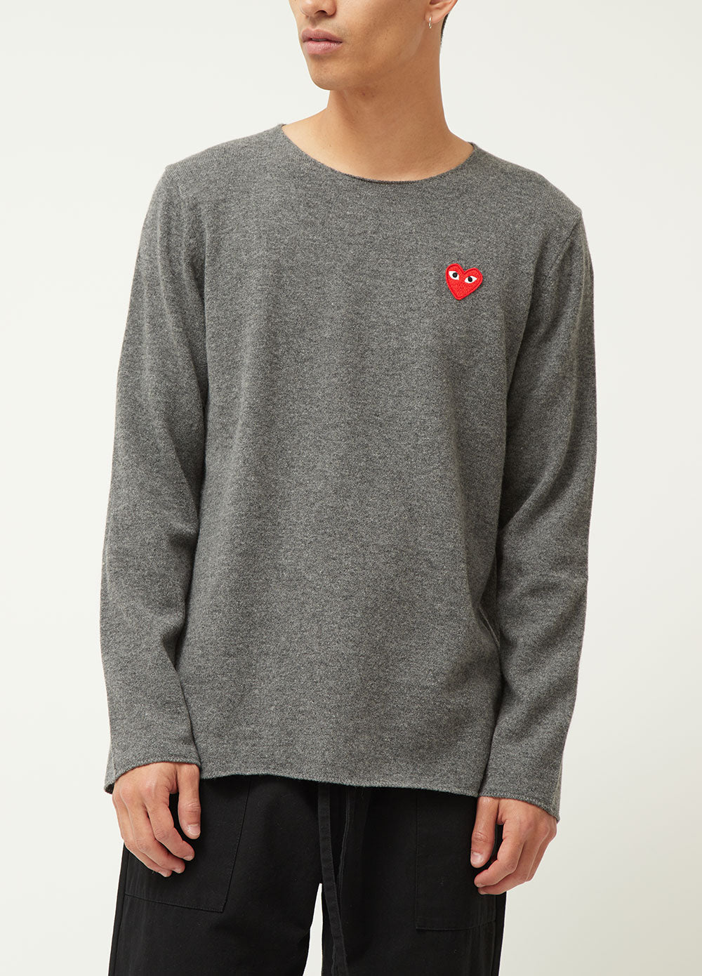 Grey sweater with red heart top