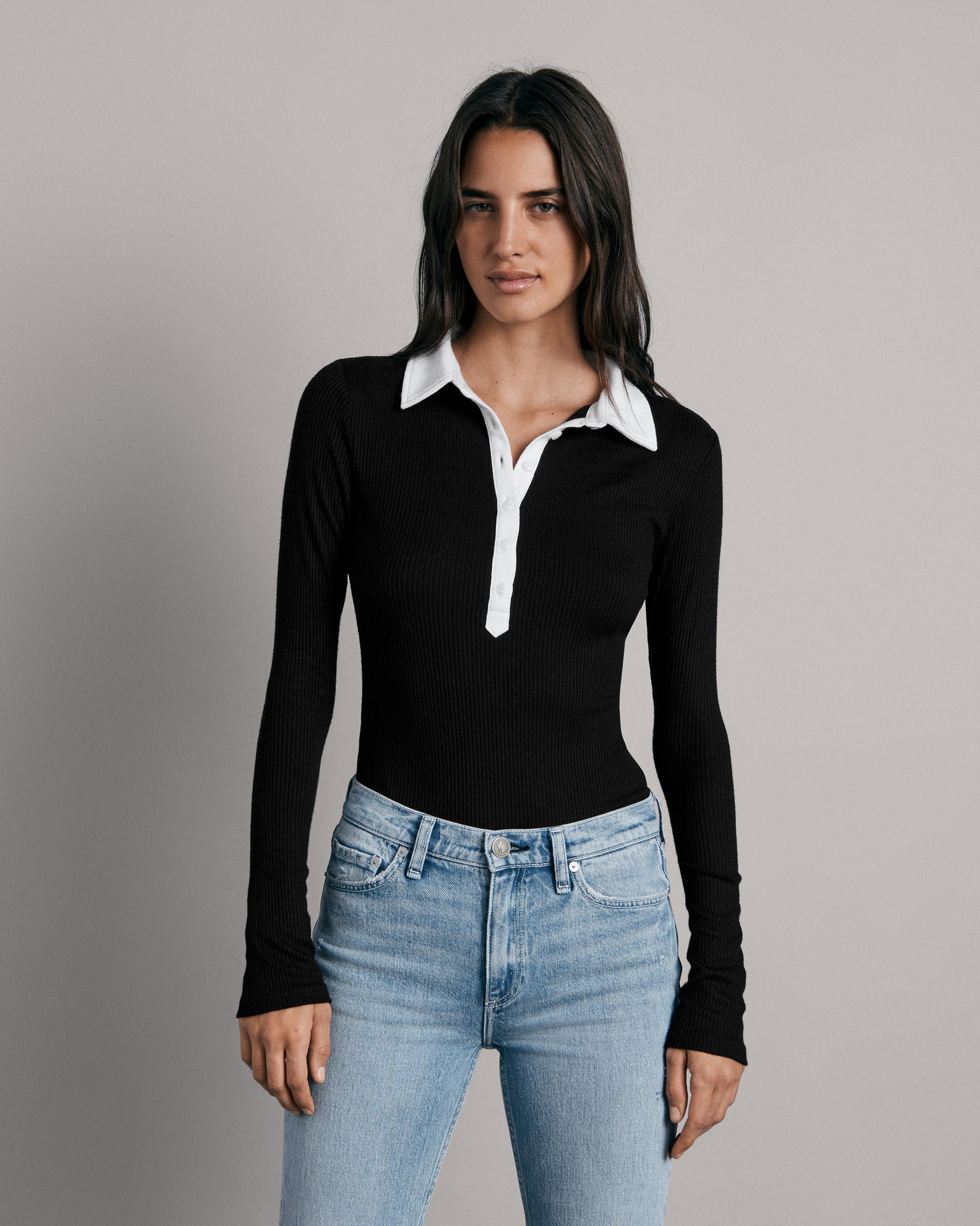 Colourblock Long Sleeve Polo